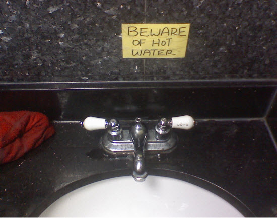 Beware of hot water