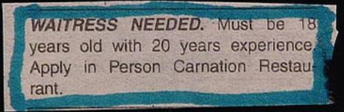 Waitress wanted