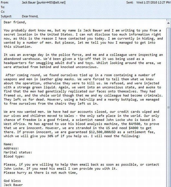 Jack bauer letter