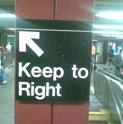 Keep to right