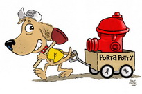 Dog Porta Potty Cartoon