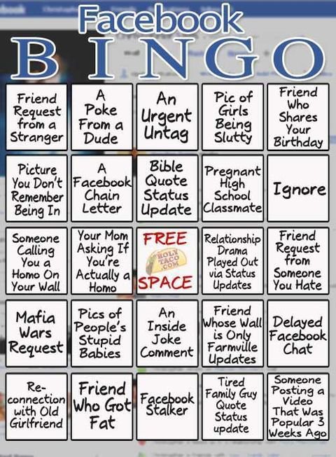 Facebook Bingo – Bits and Pieces